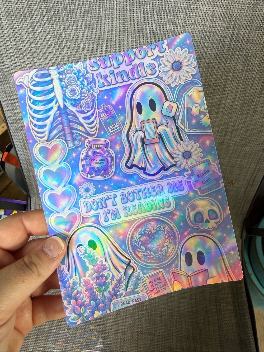 Holographic Ghost Kindle Colorsoft Insert - Multicolor